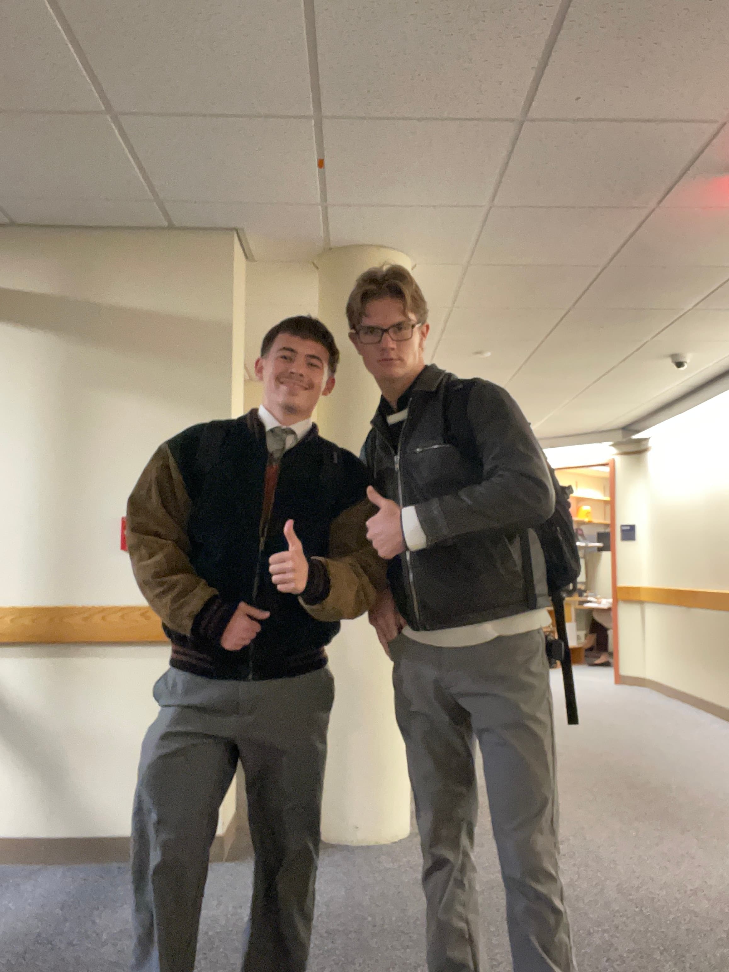 Mitch and Reilly with the Junk Drivers trailer